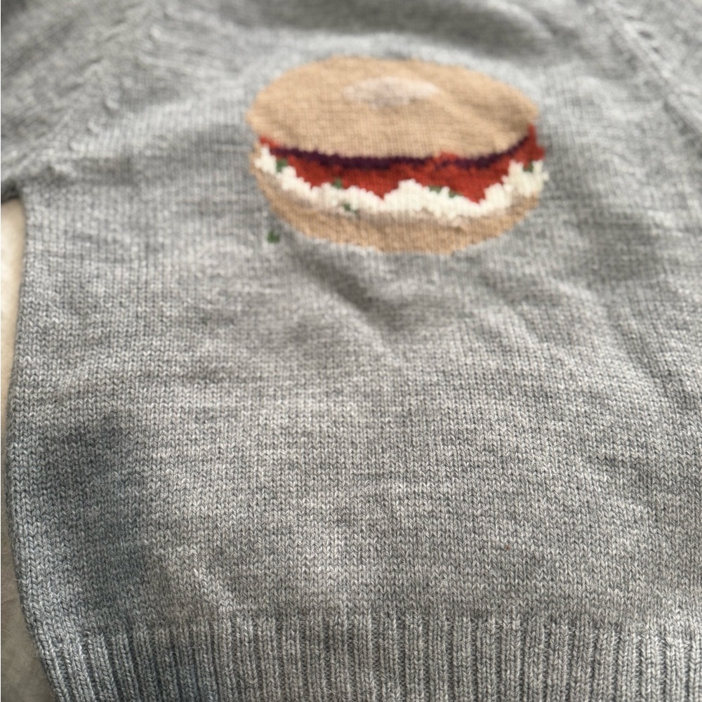 Rachel Antonoff Gray Sweater with Bagel Motif - Picture 2 of 7